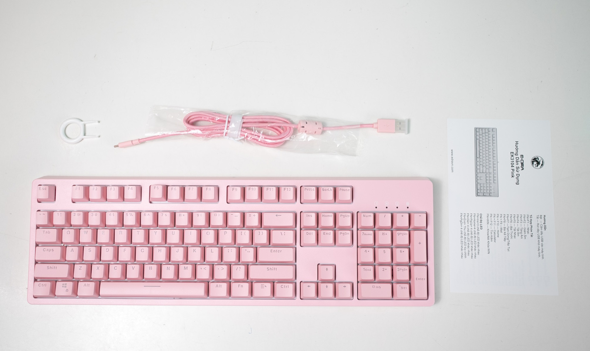 Bàn phím cơ E-Dra EK3104 Dream Pink v2 H5