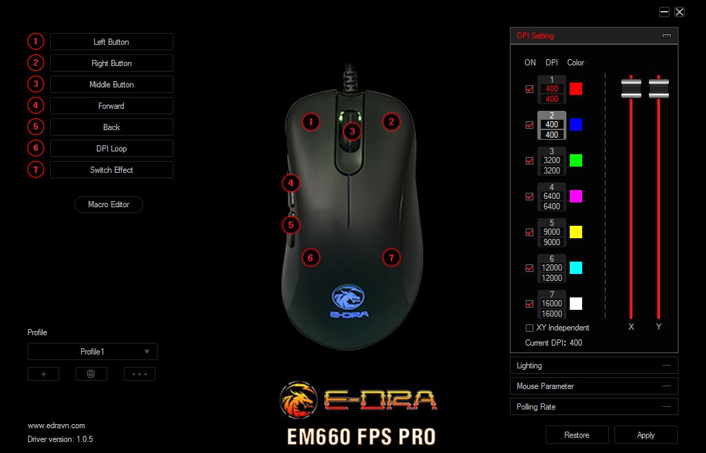 Chuột E-Dra EM660 FPS Pro Black H6