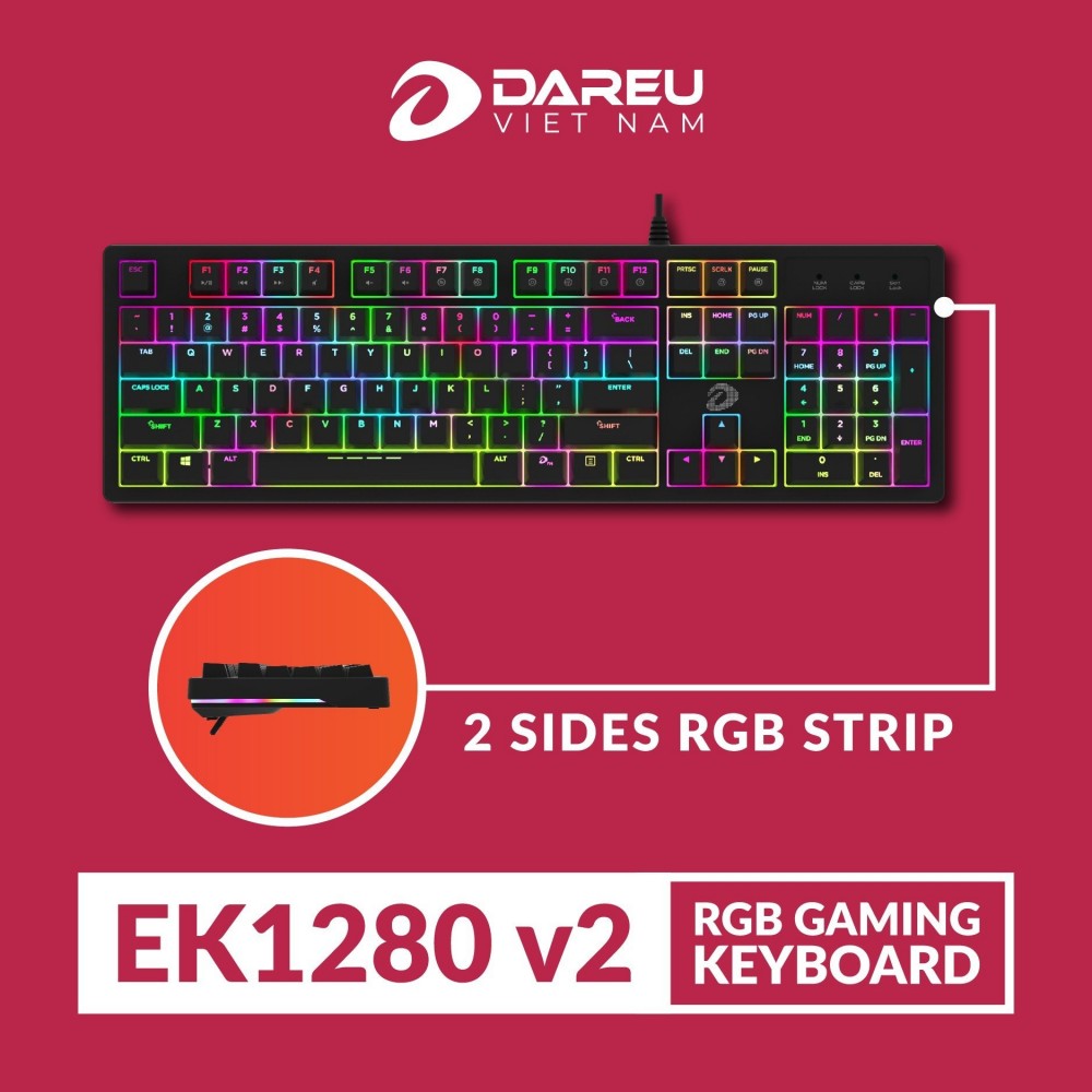 Bàn phím cơ DareU EK1280 RGB v2 H4