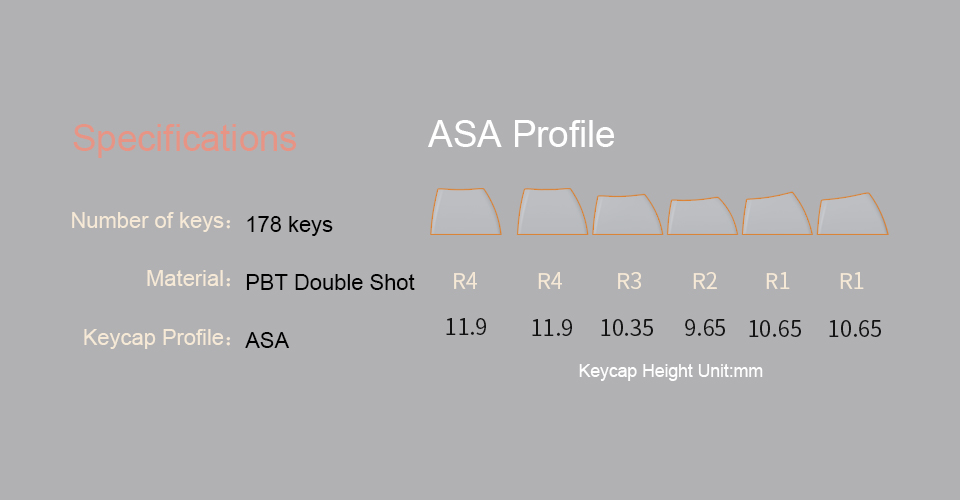 Keycap AKko 9009 ASA Profile H8