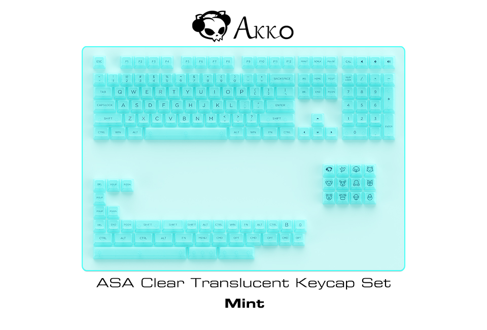 Keycap Akko ASA Clear Tiffany Blue H2