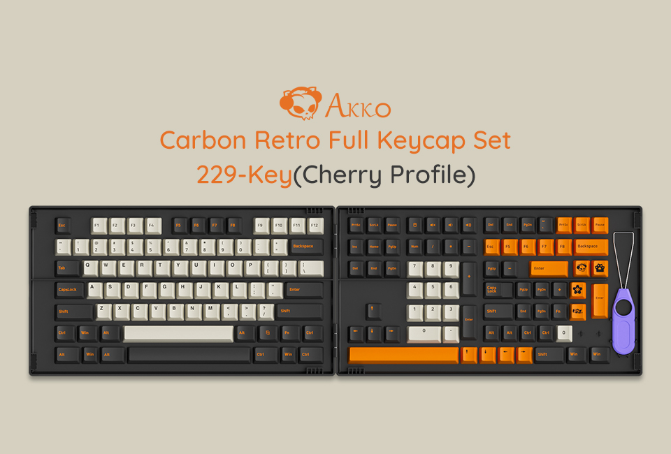 Keycap Akko Carbon Retro Cherry Profile H2