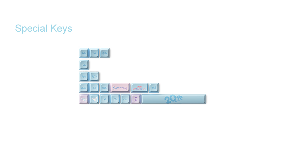 Keycap Akko Cinnamoroll 20th Anniversary Rainbow H4