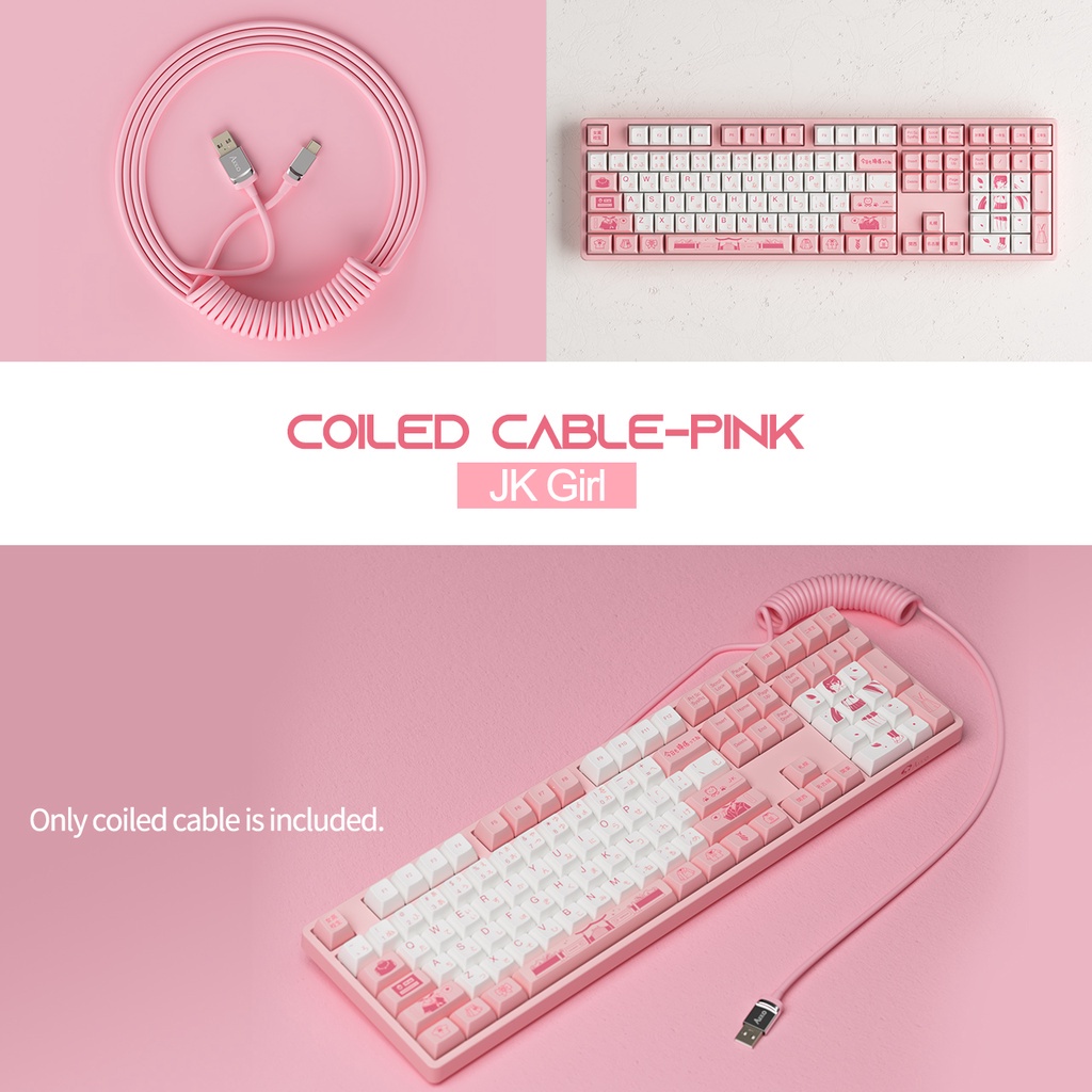 Akko Coiled Cable Pink H3