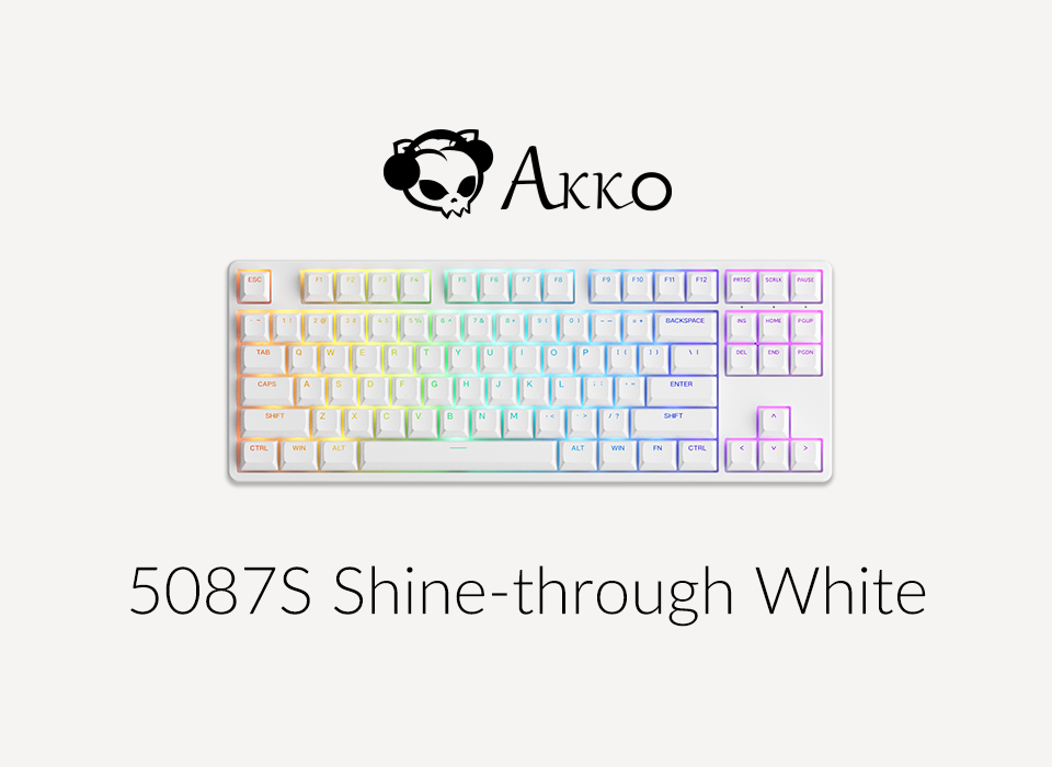 Bàn phím cơ Akko 5087 RGB White H4