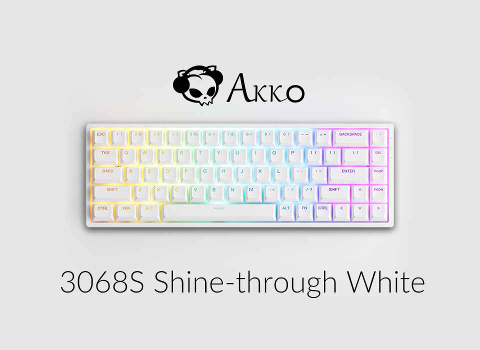 Bàn phím cơ Akko 3068 v2 RGB White H2