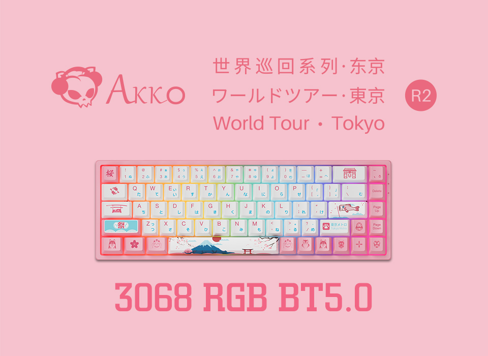 Bàn phím cơ Akko 3068 v2 World Tour Tokyo R2 H5