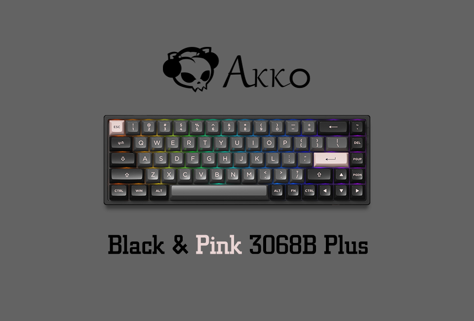 Bàn phím cơ Akko 3068B Plus Black Pink H7