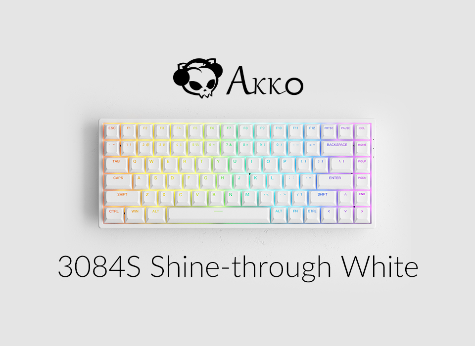 Bàn phím cơ Akko 3084 v2 RGB White H4