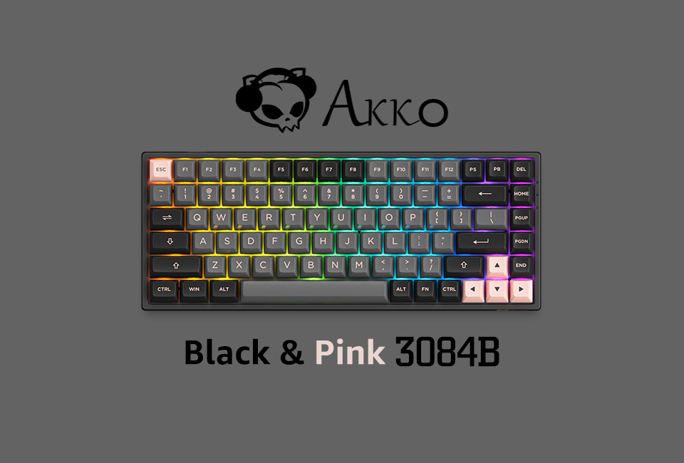 Bàn phím cơ Akko 3084B Plus Black Pink H5