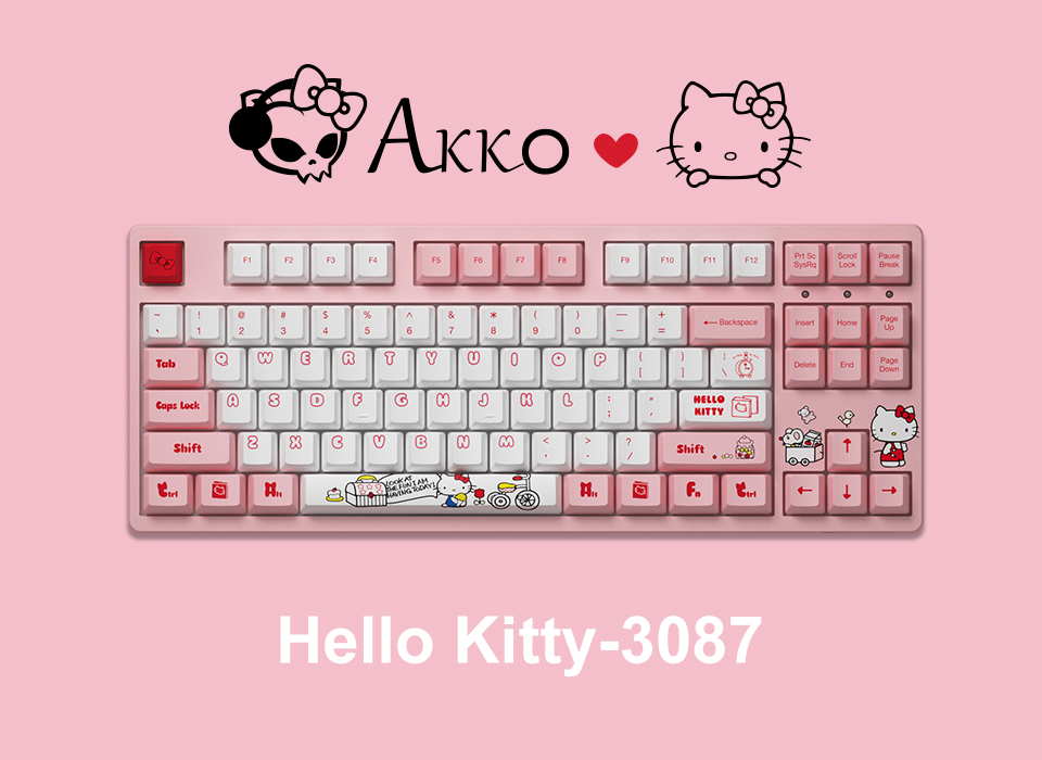 Bàn phím cơ Akko 3087 Hello Kitty H5