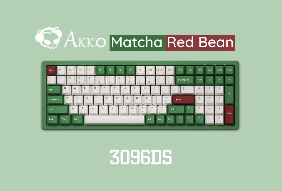 Bàn phím cơ Akko 3096 DS Matcha Red Bean H6