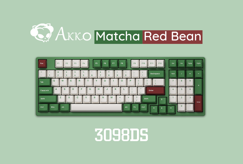 Bàn phím cơ Akko 3098 DS Matcha Red Bean H5