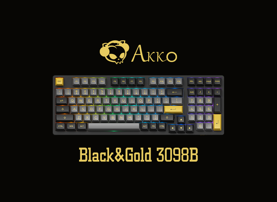 Bàn phím cơ Akko 3098B Black Gold H5