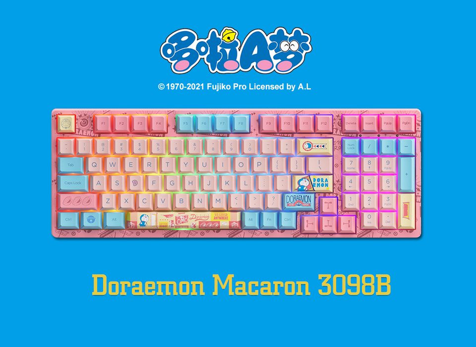 Bàn phím cơ Akko 3098B Doraemon Macaron H5