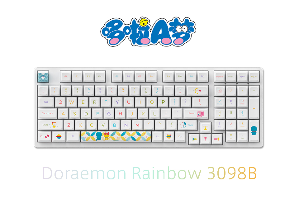 Bàn phím cơ Akko 3098B Doraemon Rainbow H5