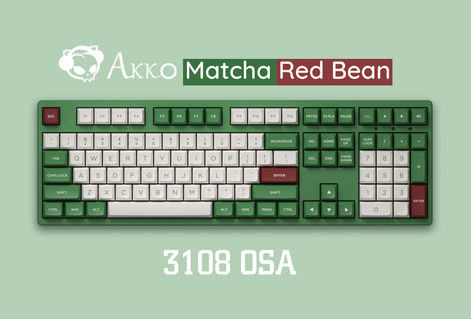 Bàn phím cơ Akko 3108 OSA Matcha Red Bean H5