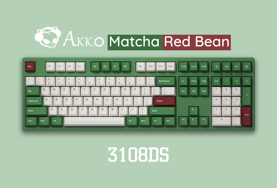 Bàn phím cơ Akko 3108 v2 DS Matcha Red Bean H5