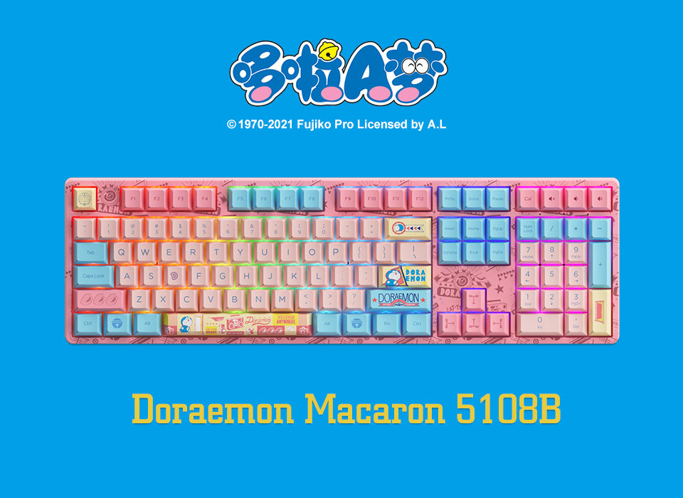 Bàn phím cơ Akko 5108B Doraemon Macaron H5