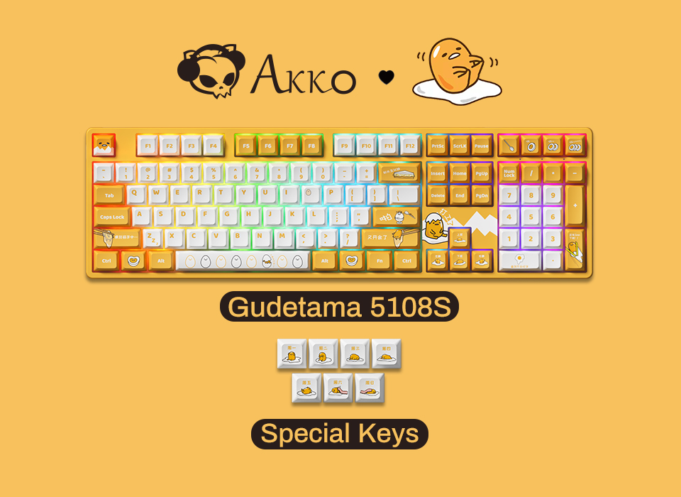 Bàn phím cơ Akko 5108s Gudetama H7