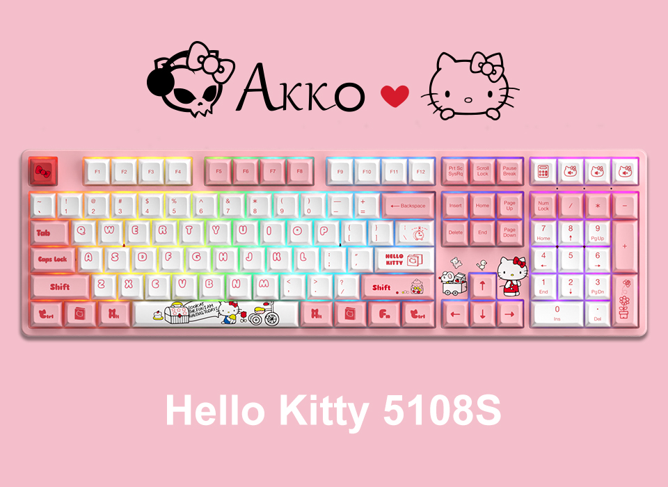 Bàn phím cơ Akko 5108s Hello Kitty H5