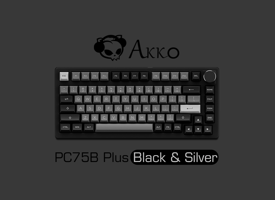 Bàn phím cơ Akko PC75B Plus Black Silver H4