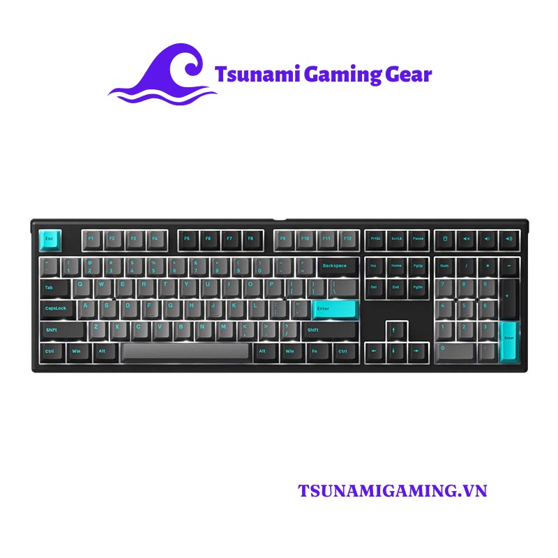 Bàn phím cơ MonsGeek MG108 Black Cyan H1