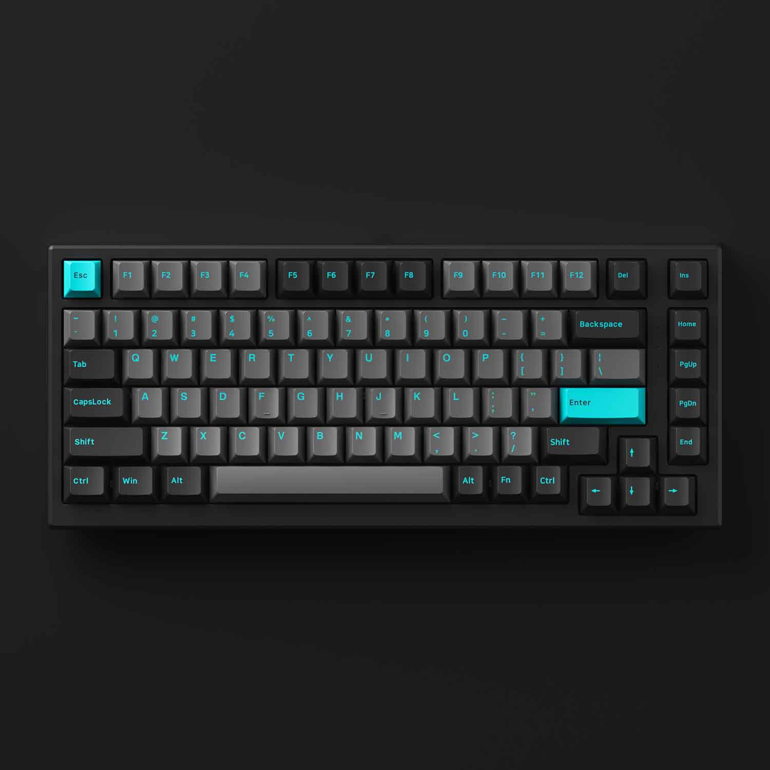 Bàn phím cơ MonsGeek MG75 Black Cyan H2