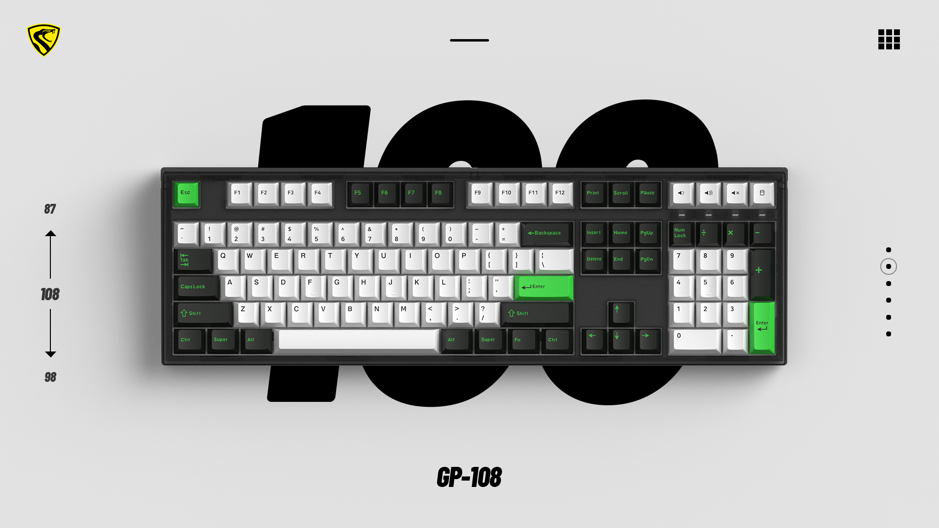 Bàn phím cơ FL-Esports GP108 CP Blackish Green H3