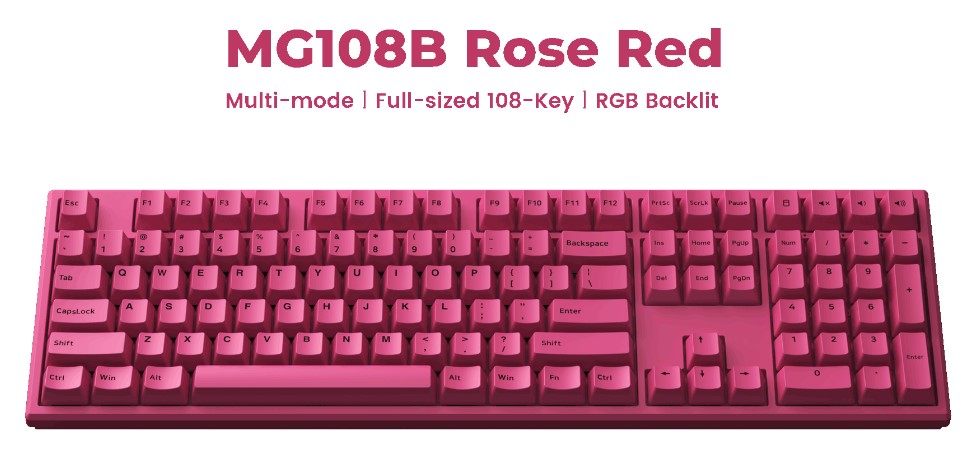 Bàn phím cơ MonsGeek MG108B Rose Red H5