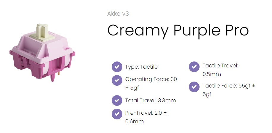 Akko switch v3 Creamy Purple Pro H5