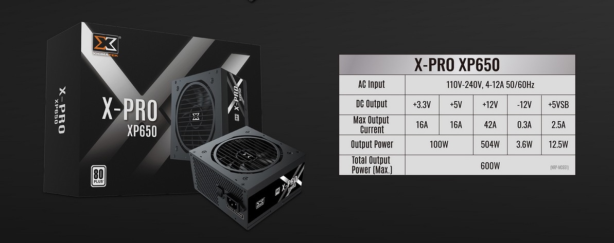 Nguồn máy tính Xigmatek X-Pro XP650 Output