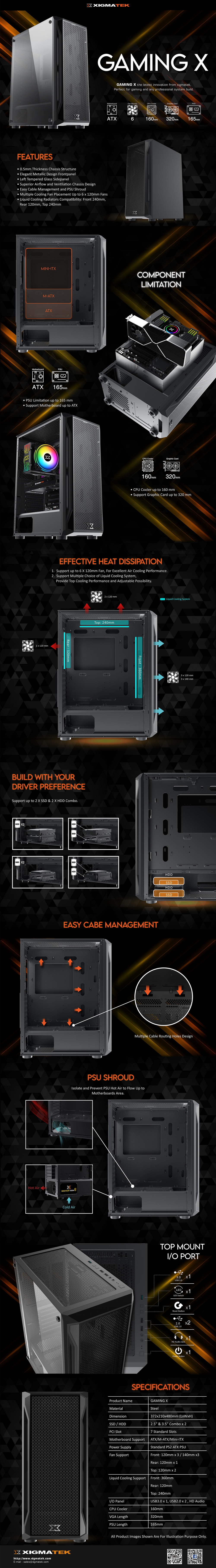 Vỏ case Xigmatek Gaming X Specs