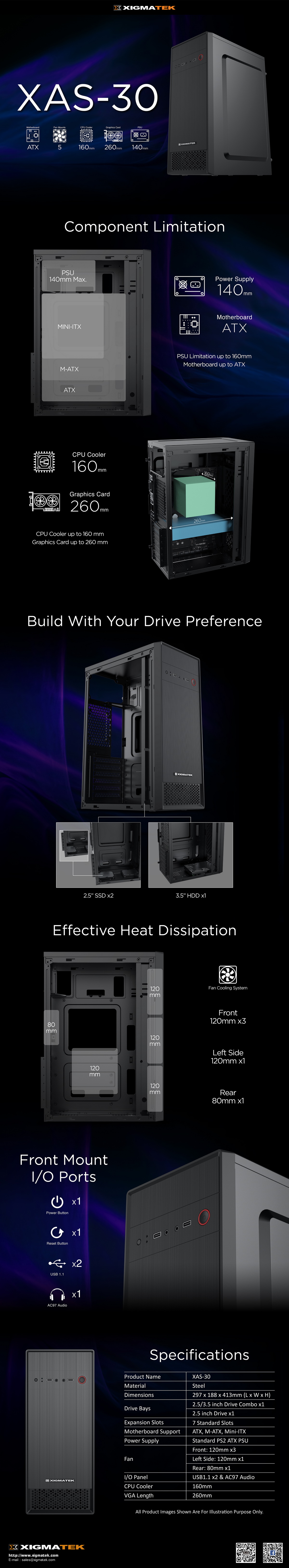 Vỏ case Xigmatek XAS-30 Specs