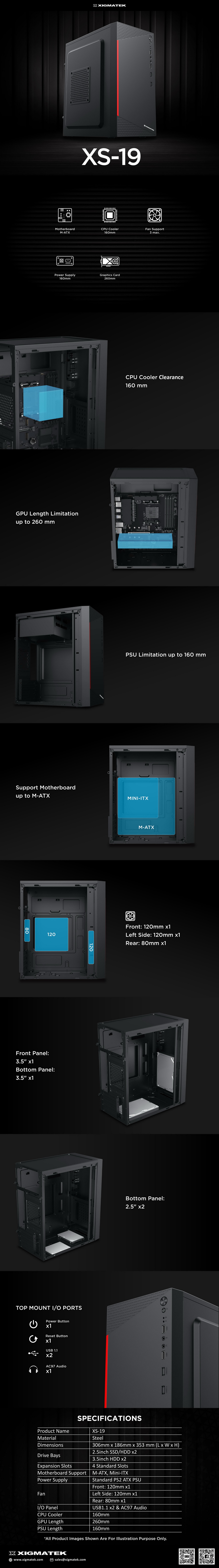 Vỏ case Xigmatek XS-19 Specs