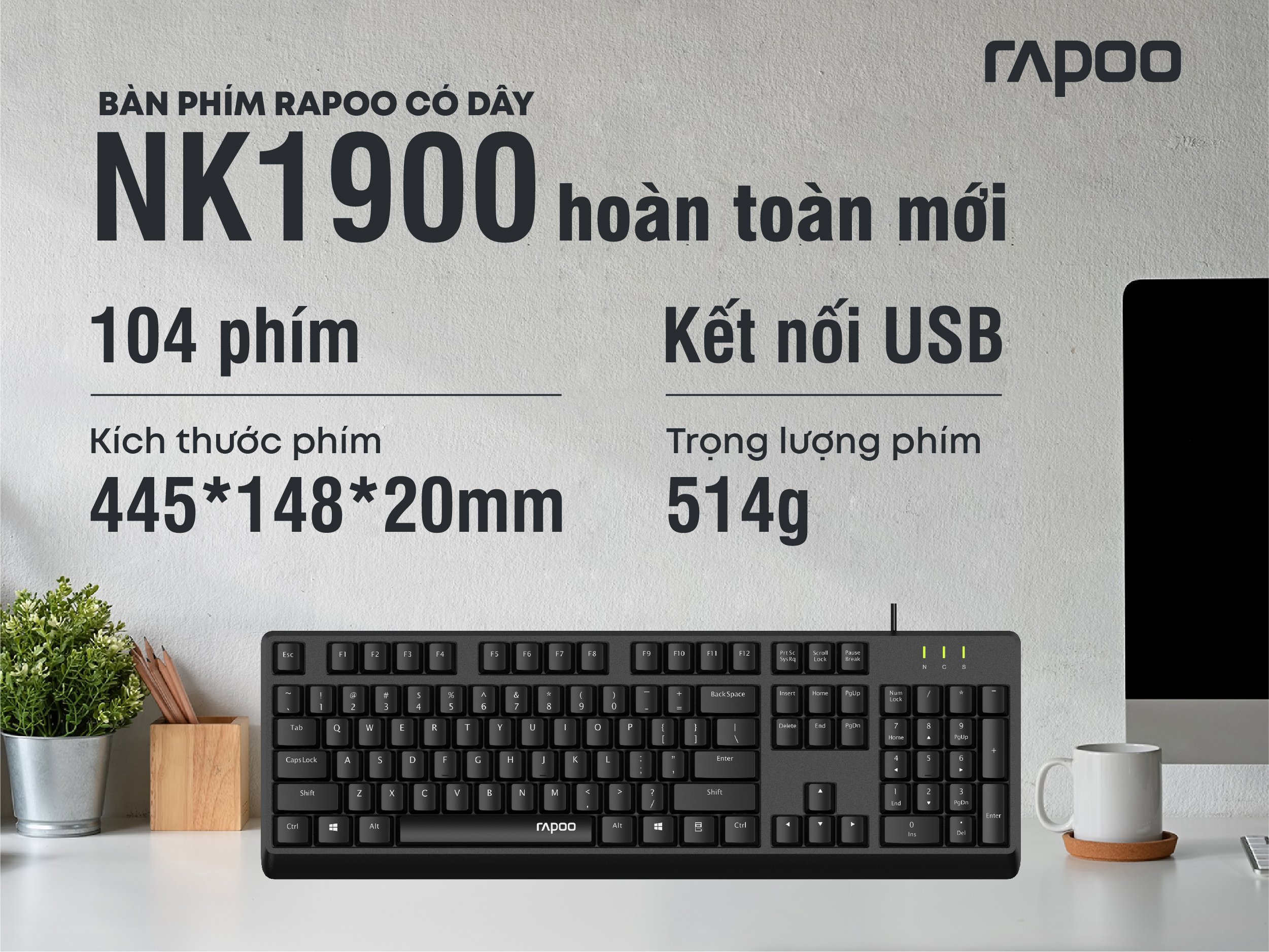 Bàn phím Rapoo NK1900 H6