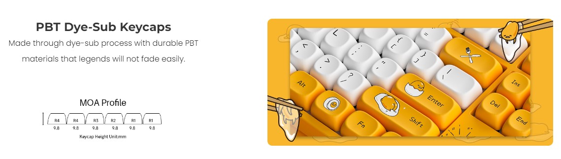 Bàn phím cơ Akko 5108 SE Gudetama H7