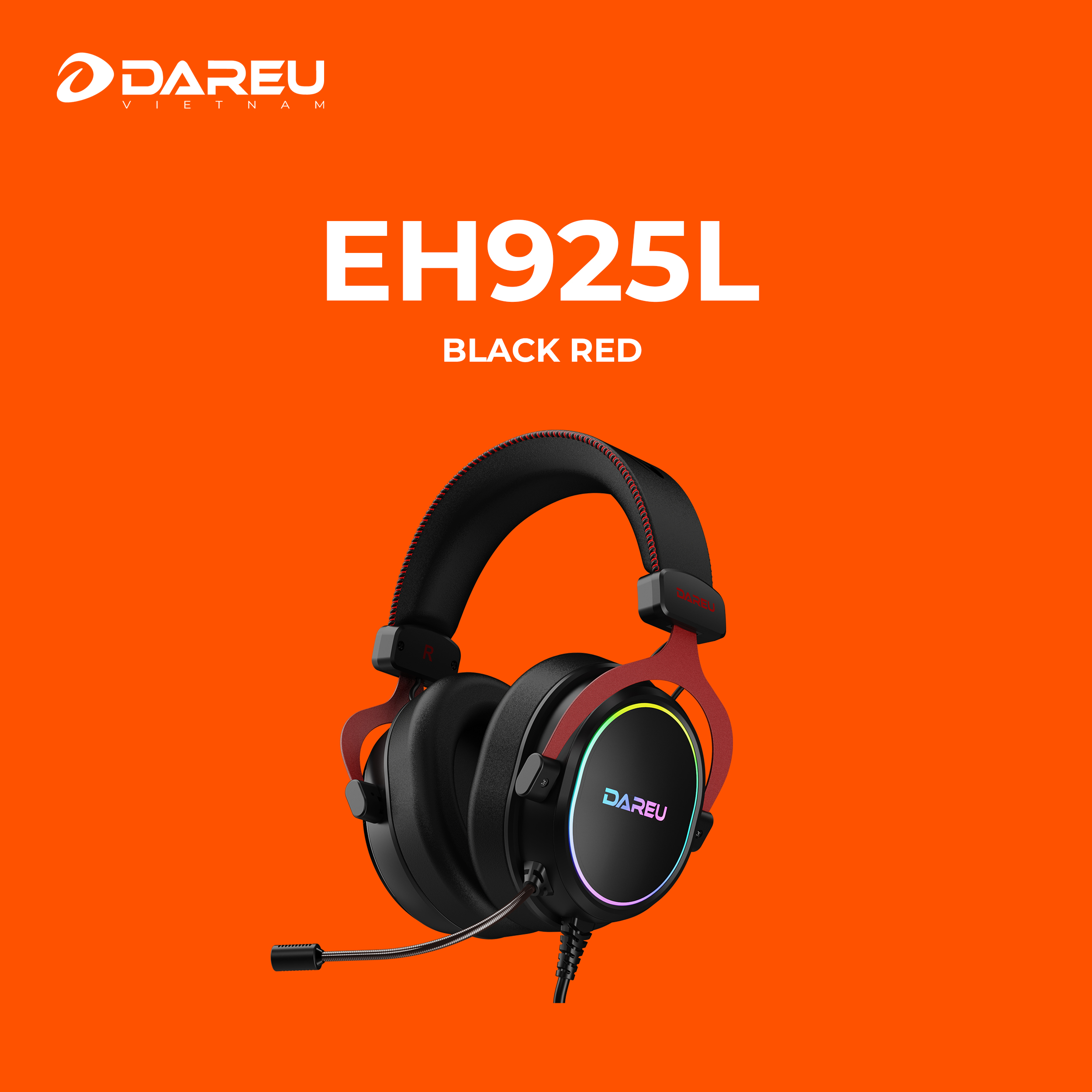 Tai nghe DareU EH925L Black Red H6