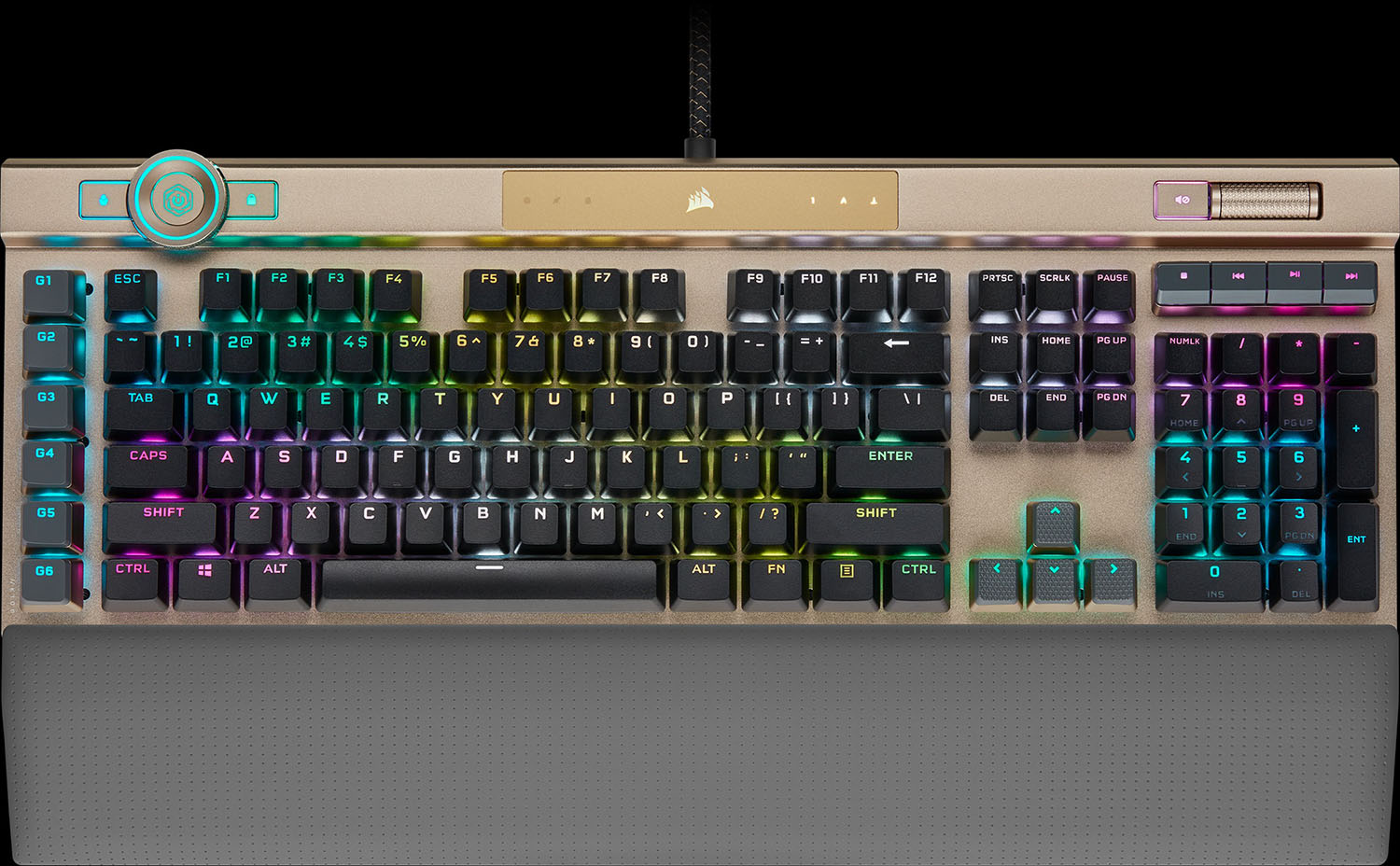 Bàn phím cơ Corsair K100 RGB Optical Gold H2