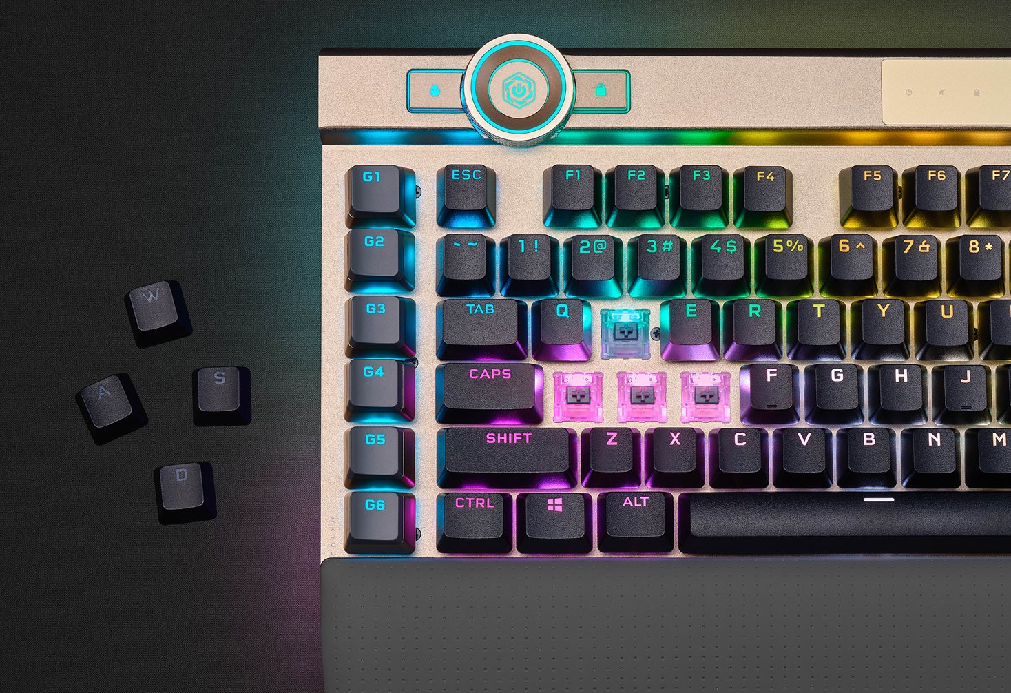 Bàn phím cơ Corsair K100 RGB Optical Gold H4