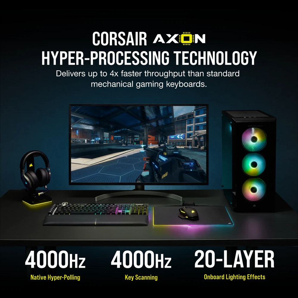 Bàn phím cơ Corsair K100 RGB Optical H3