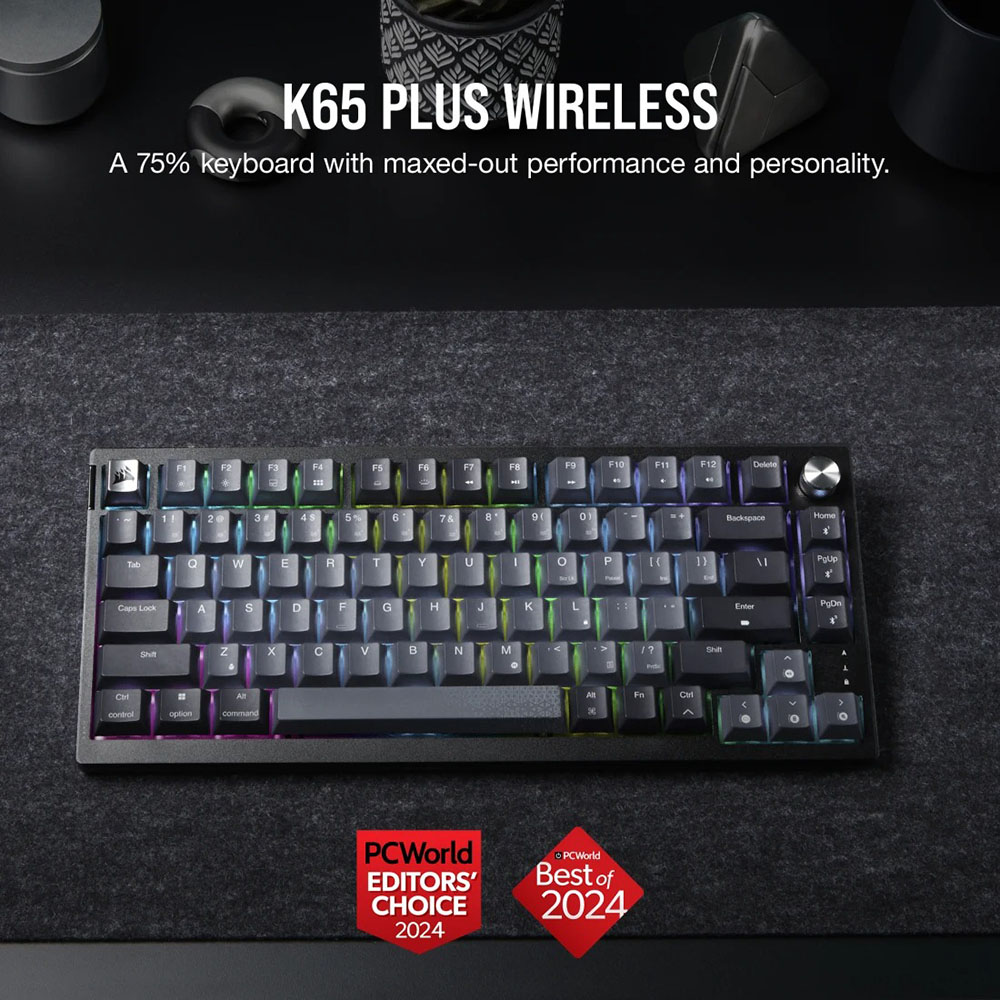 Bàn phím cơ Corsair K65 Plus Wireless CSR RED-BLK/GR H5