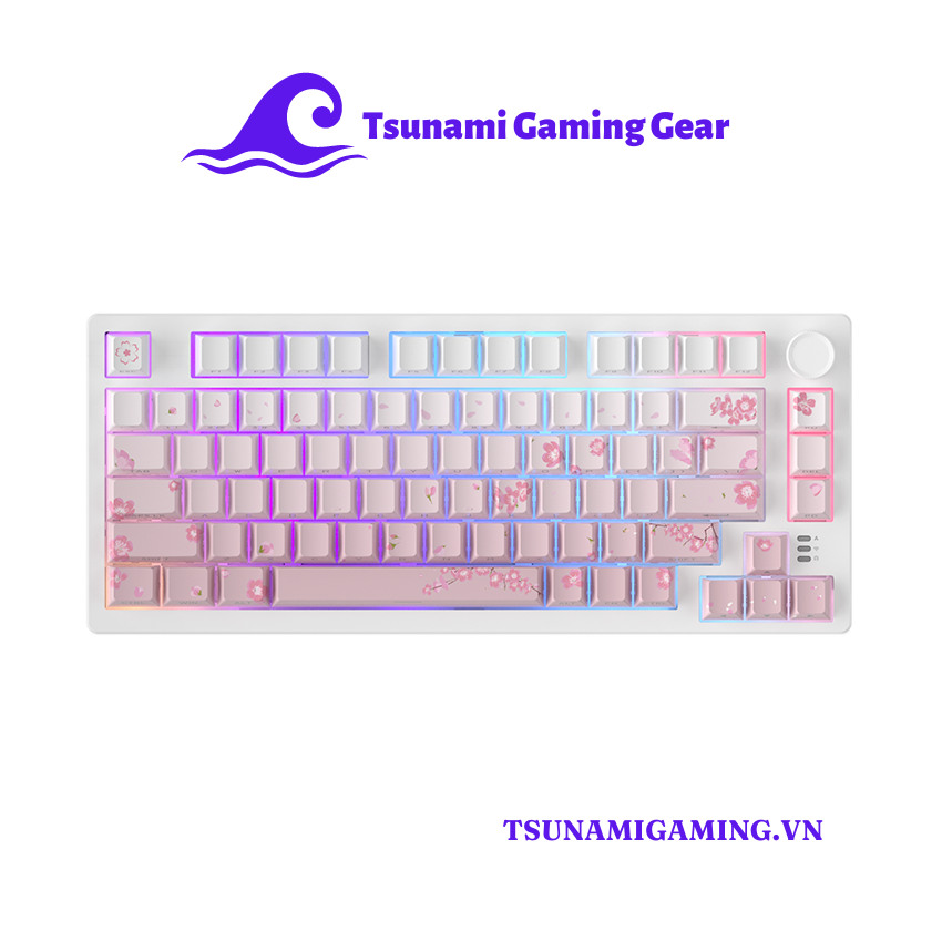 Bàn phím cơ DareU EK75 Pro Sakura Pink H1