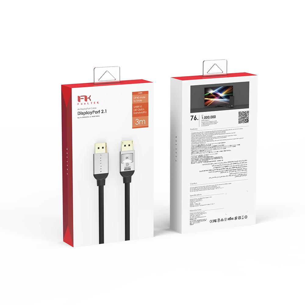 Cáp DisplayPort 2.1 FeelTEK Air 8K 3m Pack