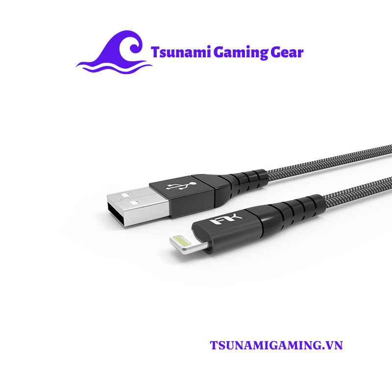 Cáp sạc FeelTEK Air USB A to Lightning Black 180 cm H1