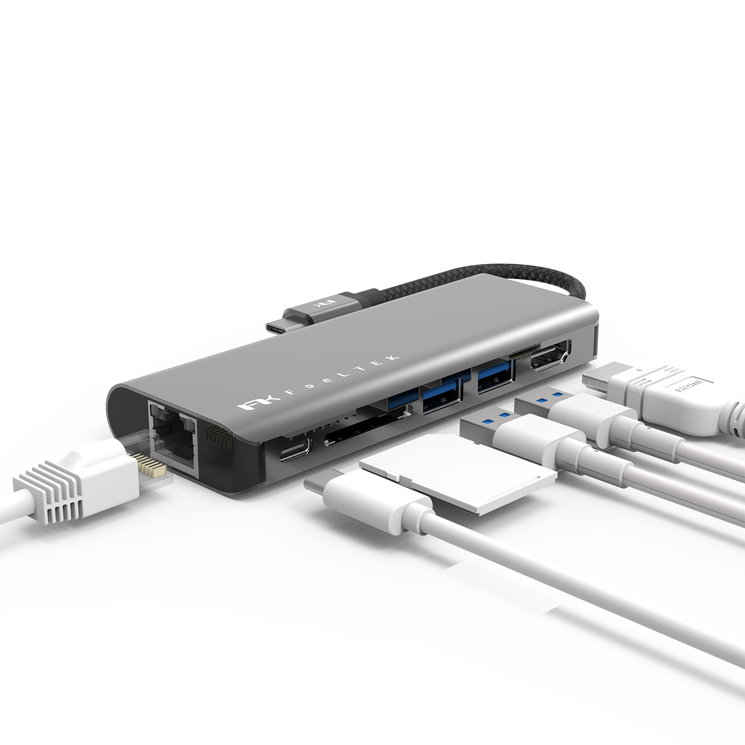 Hub chuyển đổi USB-C FeelTEK 6 in 1 H6