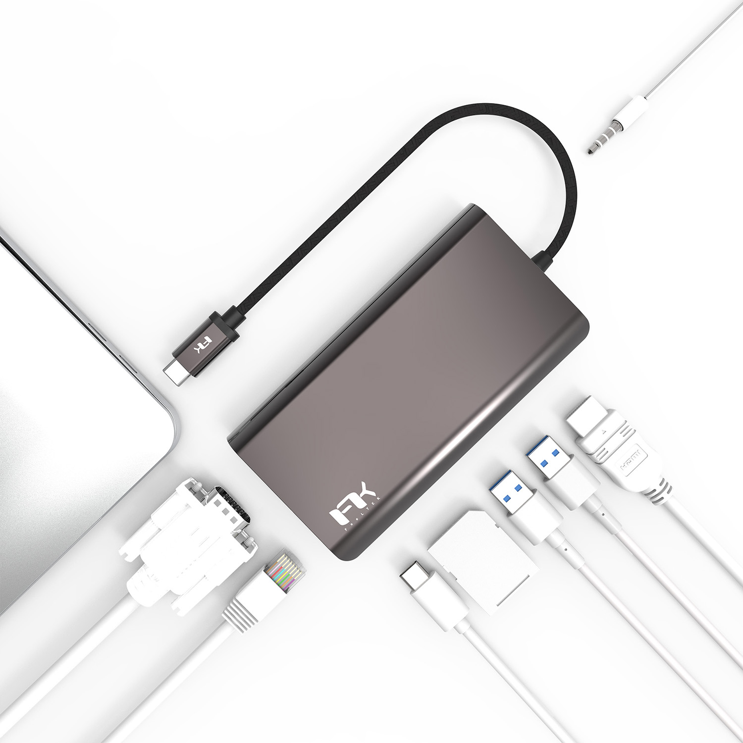 Hub chuyển đổi USB-C FeelTEK 8 in 1 H5