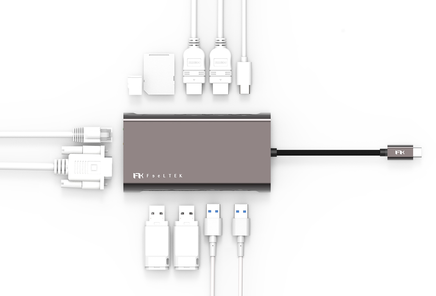 Hub chuyển đổi USB-C FeelTEK Mega Dock 11 in 1 H8