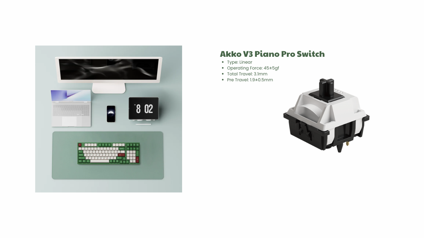 Bàn phím cơ Akko 3098B Matcha Red Bean H2